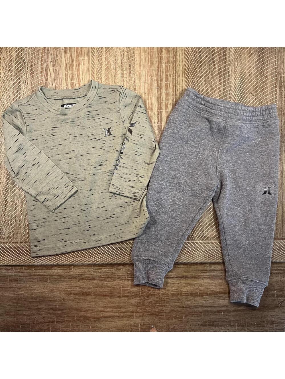 Hurley Baby Boy long sleeve and sweatpant matching outfit set - 12M